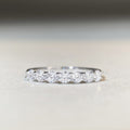 S925 Sterling Silver Seven Princess Stackable Ring Minimalist Design