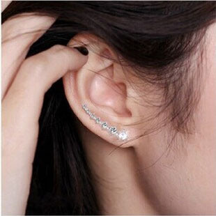 925 Sterling Silver Ear-sticking Ear Hook Studs