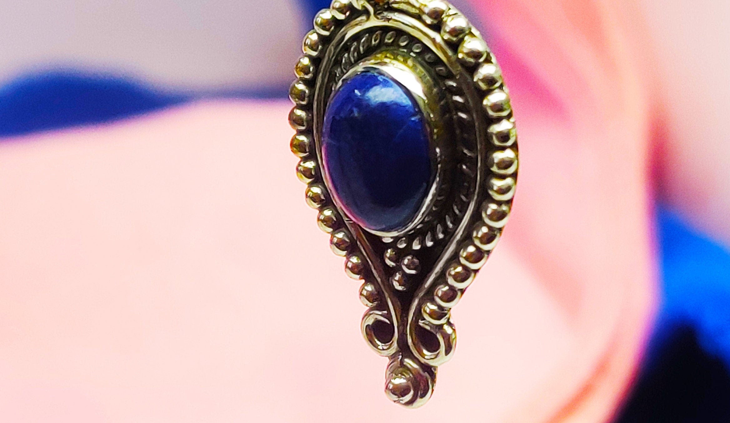 Sterling Silver Lapis Lazuli Stone Earrings