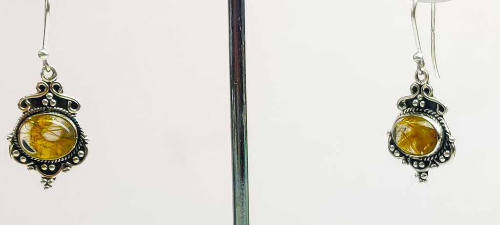 Sterling Silver Lemon Quartz Stone Earrings