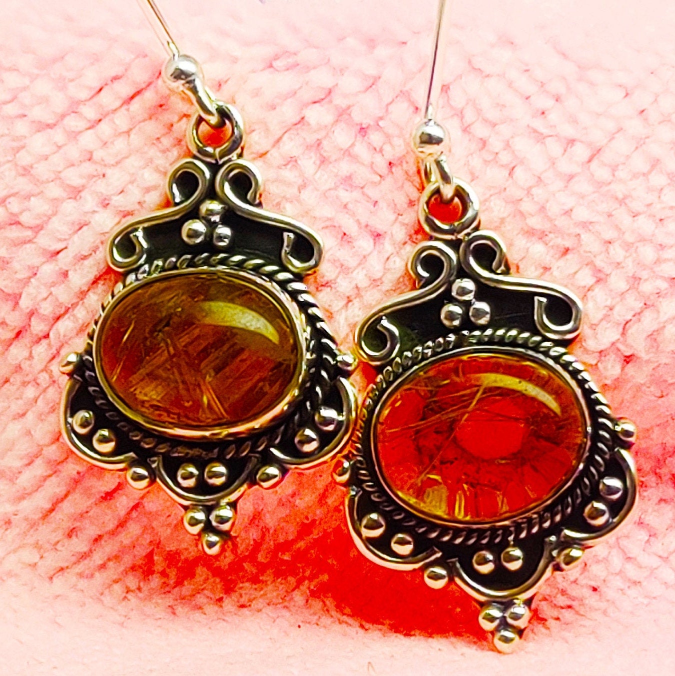 Sterling Silver Lemon Quartz Stone Earrings