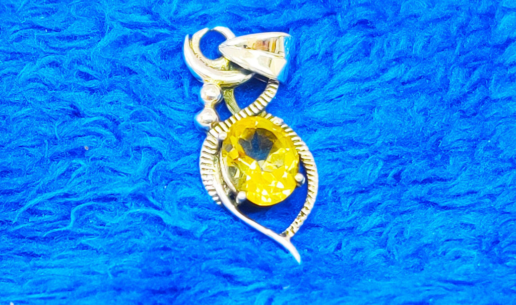 Sterling Silver Citrine Stone Pendant