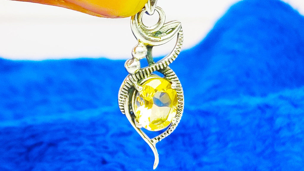 Sterling Silver Citrine Stone Pendant
