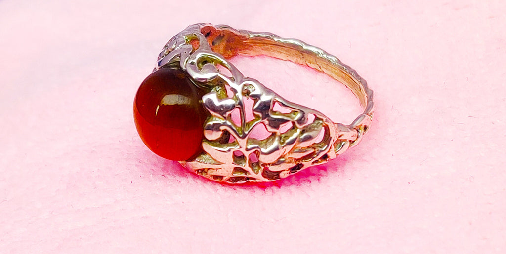 Sterling Silver Carnelian Stone Boho Ring