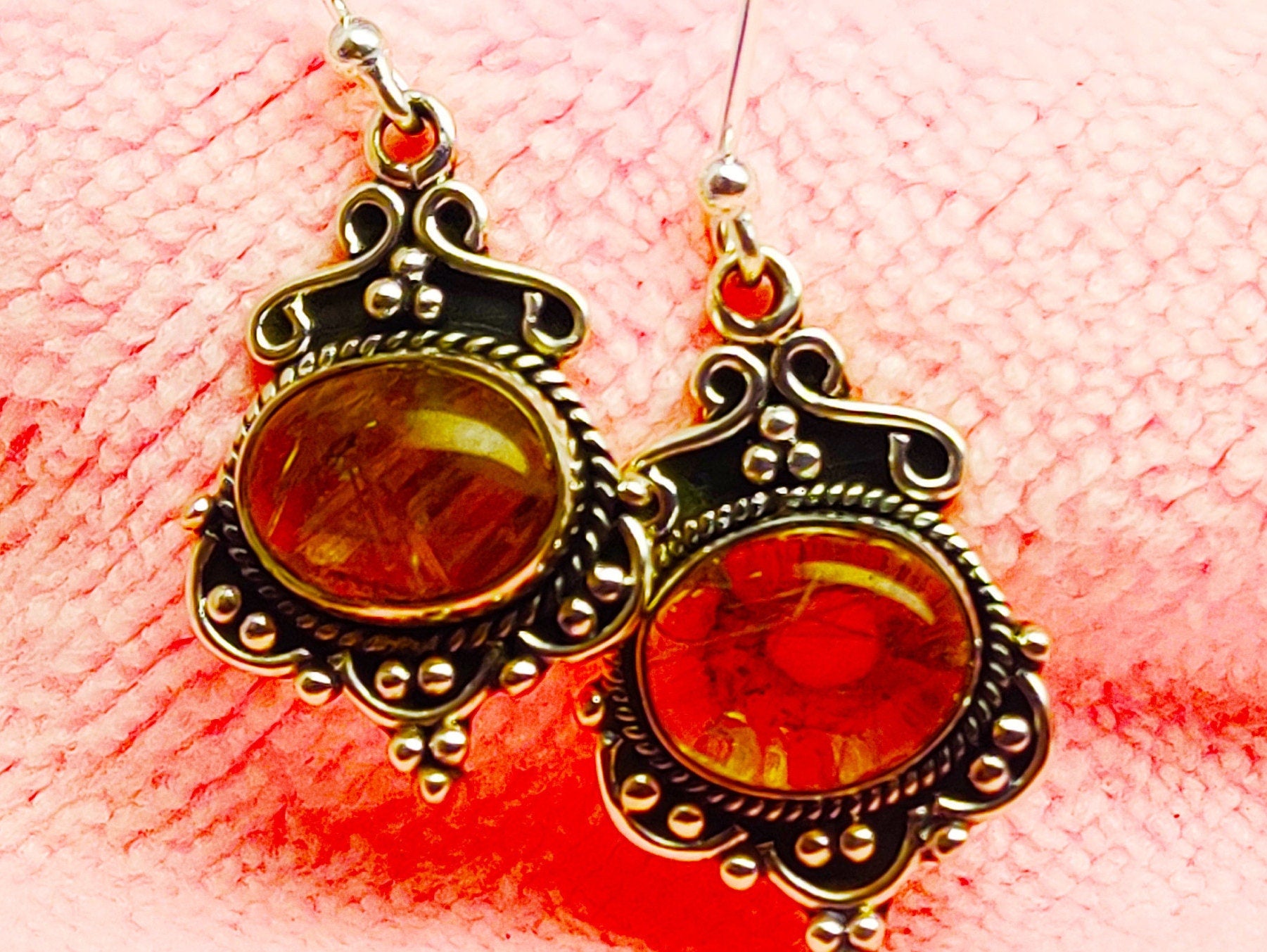 Sterling Silver Lemon Quartz Stone Earrings