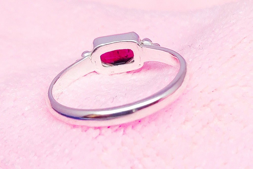 Sterling Silver Garnet Stone Ring