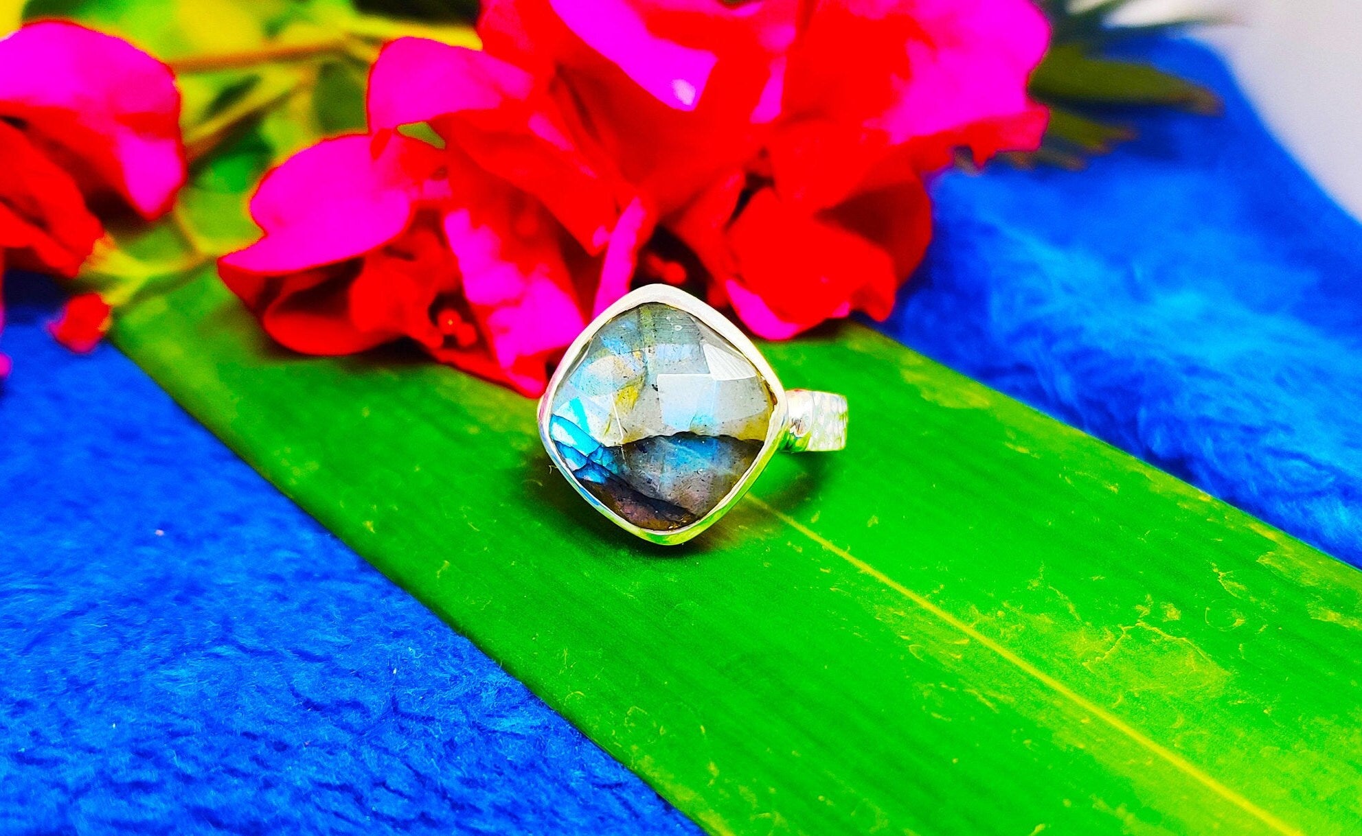 Sterling Silver Leborite Stone Ring