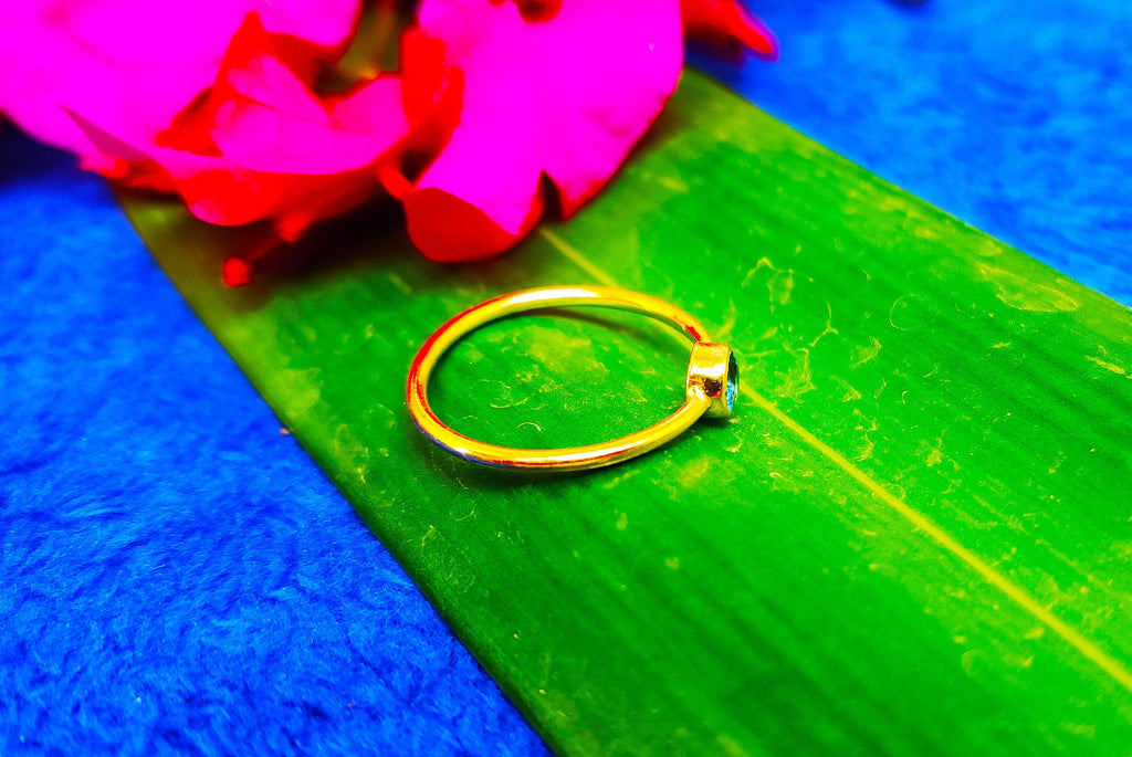 Sterling Silver Blue Topaz Stone Ring