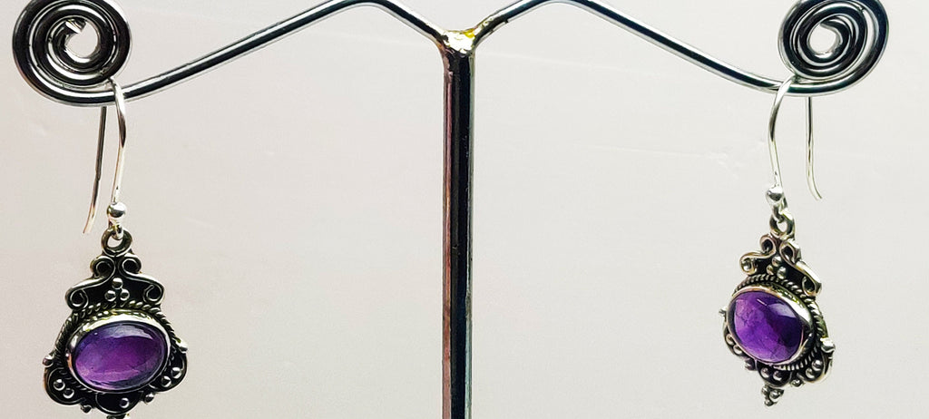 Sterling Silver  Amethyst Earrings