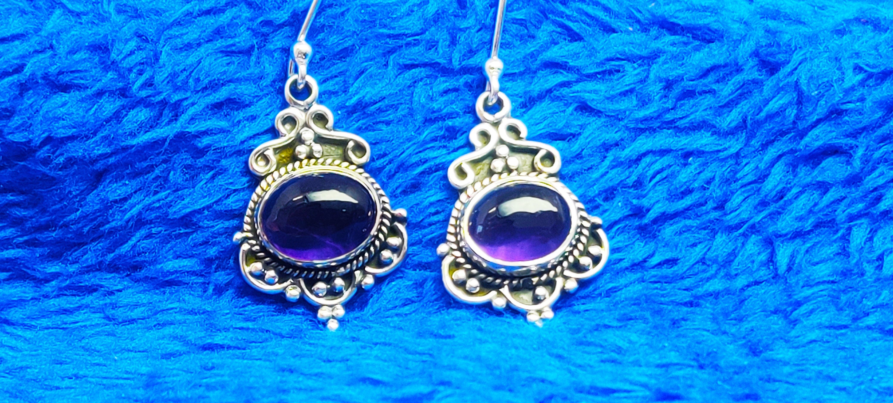 Sterling Silver  Amethyst Earrings