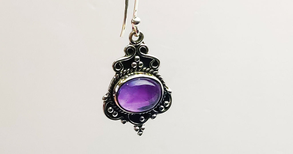 Sterling Silver  Amethyst Earrings