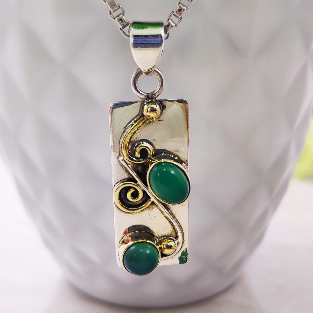 Sterling Silver Natural Amethyst Boho  Pendant