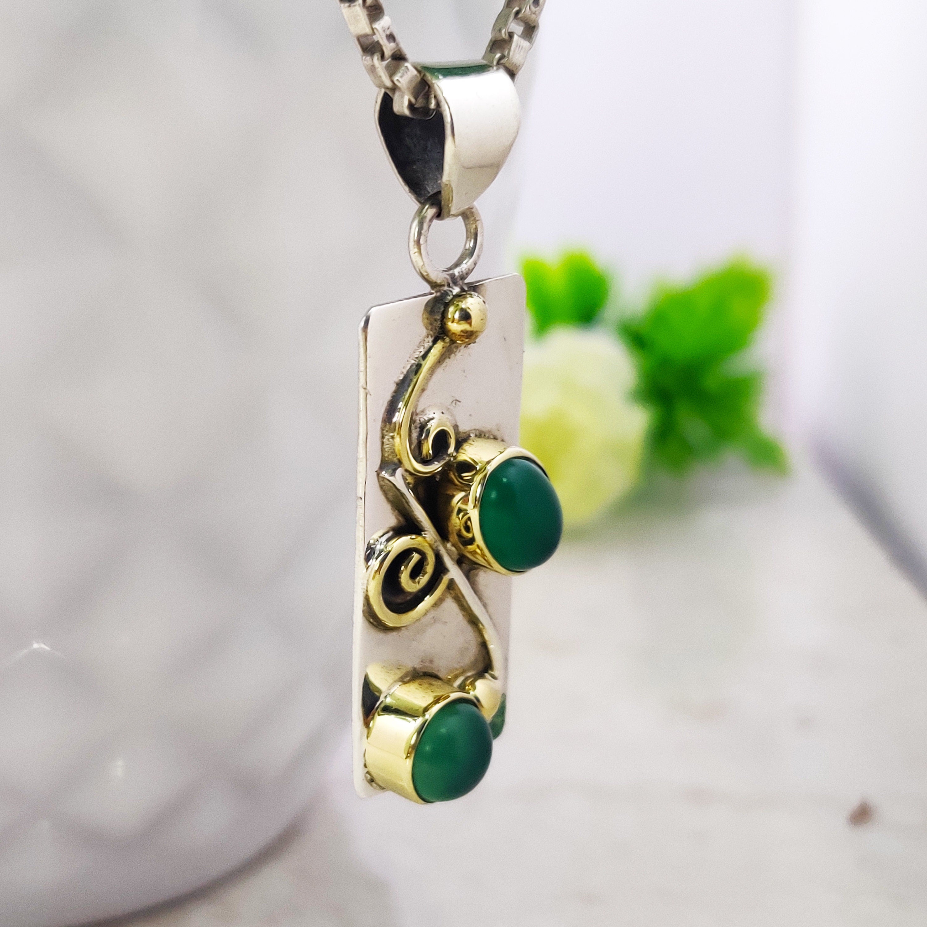 Sterling Silver Natural Amethyst Boho  Pendant