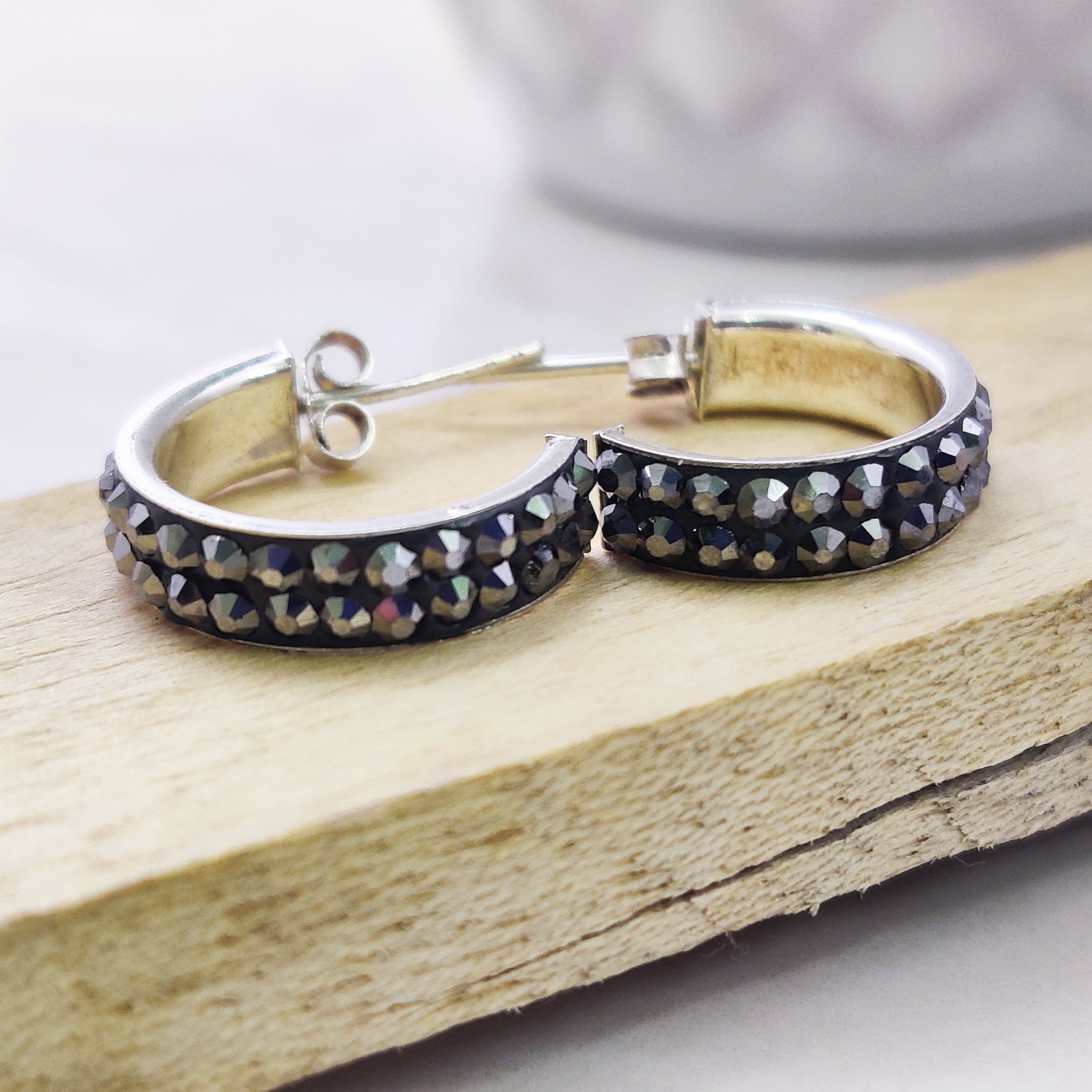 Natural Black Diamond Moissanite Boho Round Drop Earrings,Boho,Birth Month Stone Earrings 925 Sterling Solid Silver Earring,Gemstone Earring