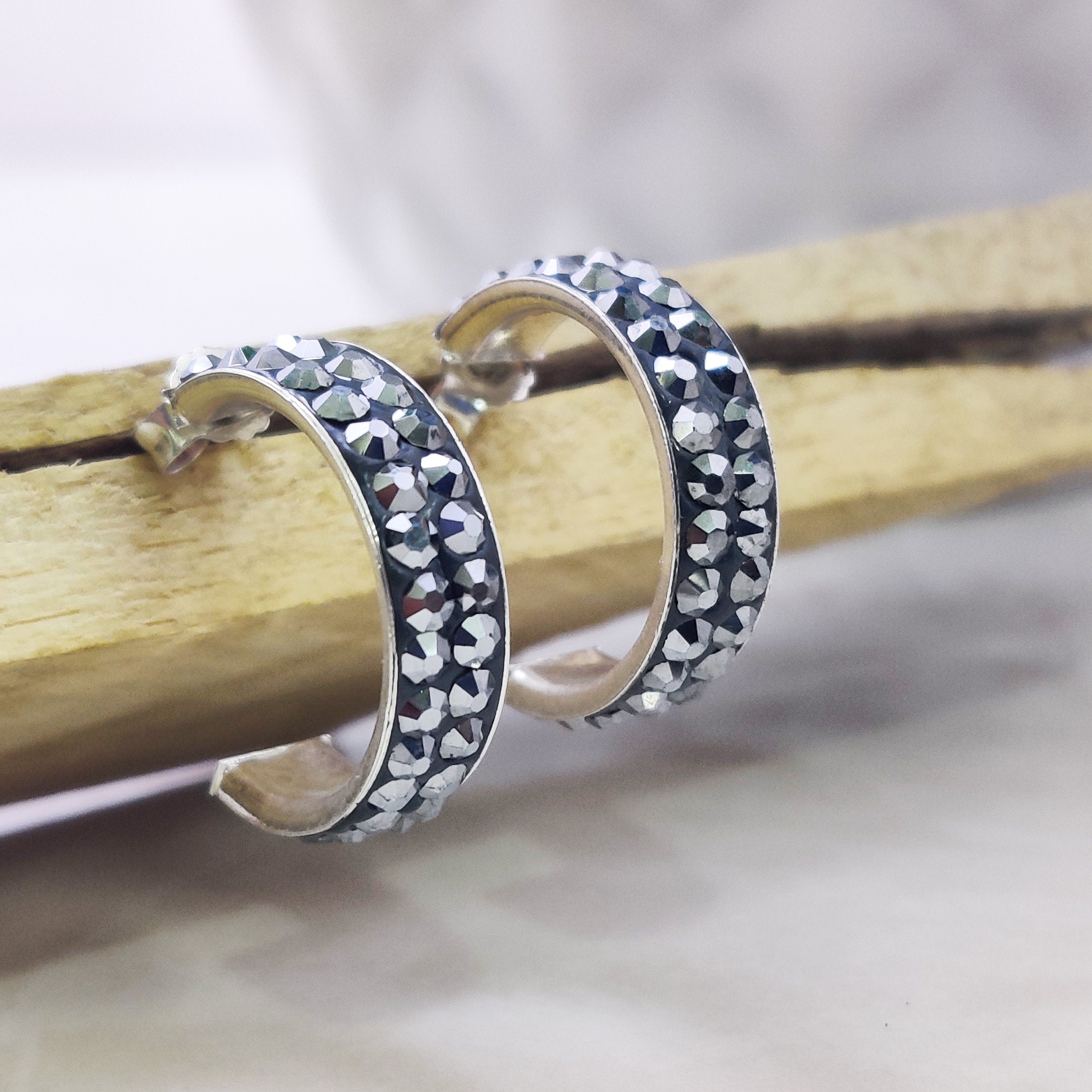 Natural Black Diamond Moissanite Boho Round Drop Earrings,Boho,Birth Month Stone Earrings 925 Sterling Solid Silver Earring,Gemstone Earring