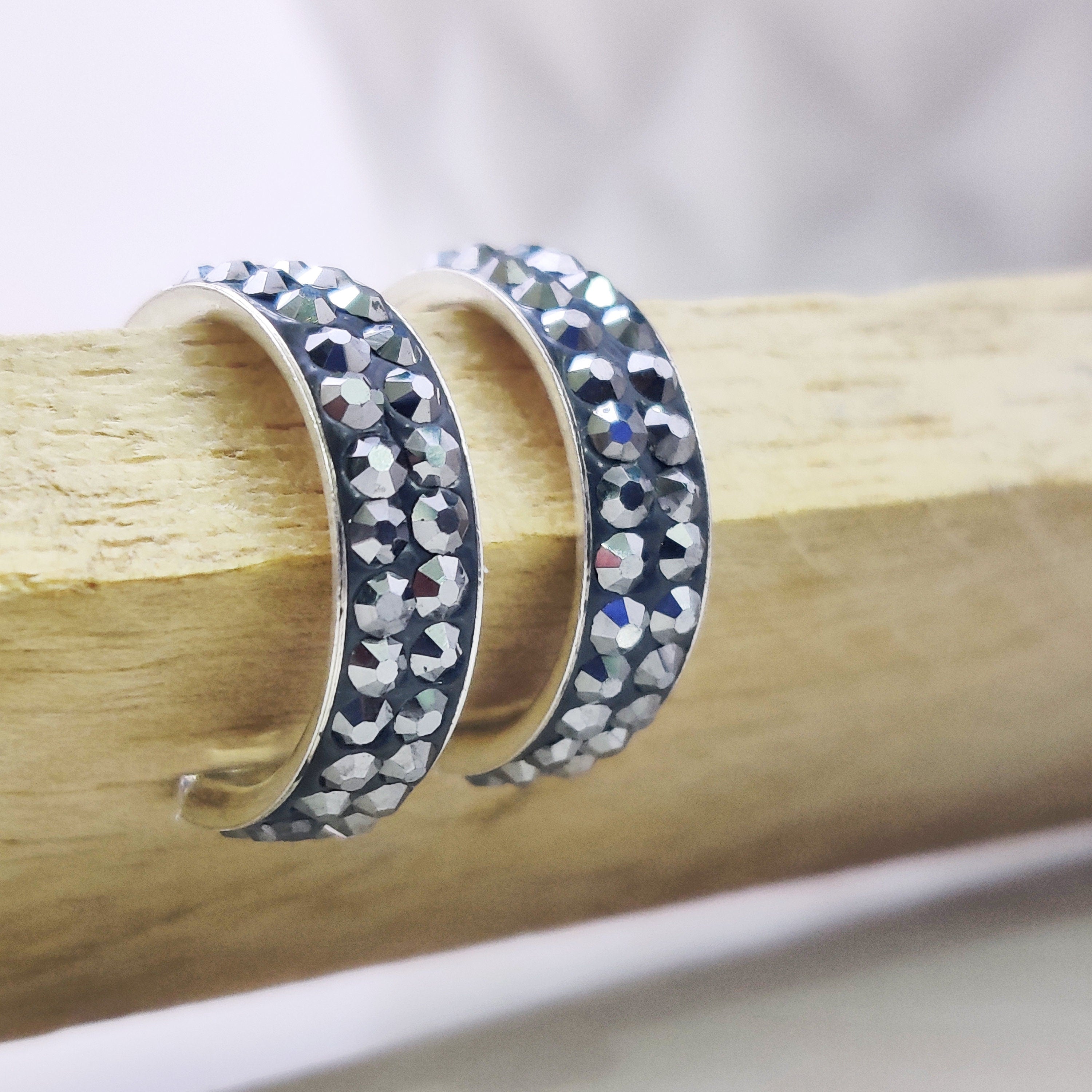 Natural Black Diamond Moissanite Boho Round Drop Earrings,Boho,Birth Month Stone Earrings 925 Sterling Solid Silver Earring,Gemstone Earring