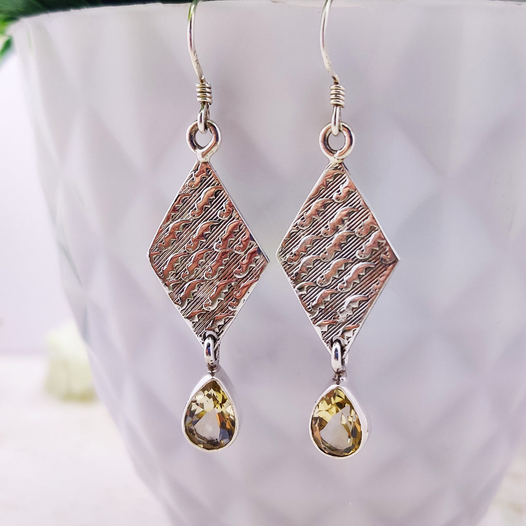 Sterling Silver Natural Blue Topaz Pear Drop Wire  Boho  Earrings