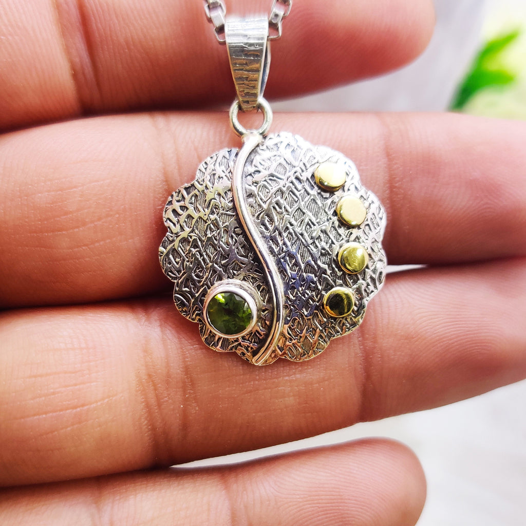 Natural Peridot Sterling Silver 925 Silver Boho Pendant,  Birth Month Stone Earrings 925 Sterling Solid Silver Red Garnet Gemstone Earring