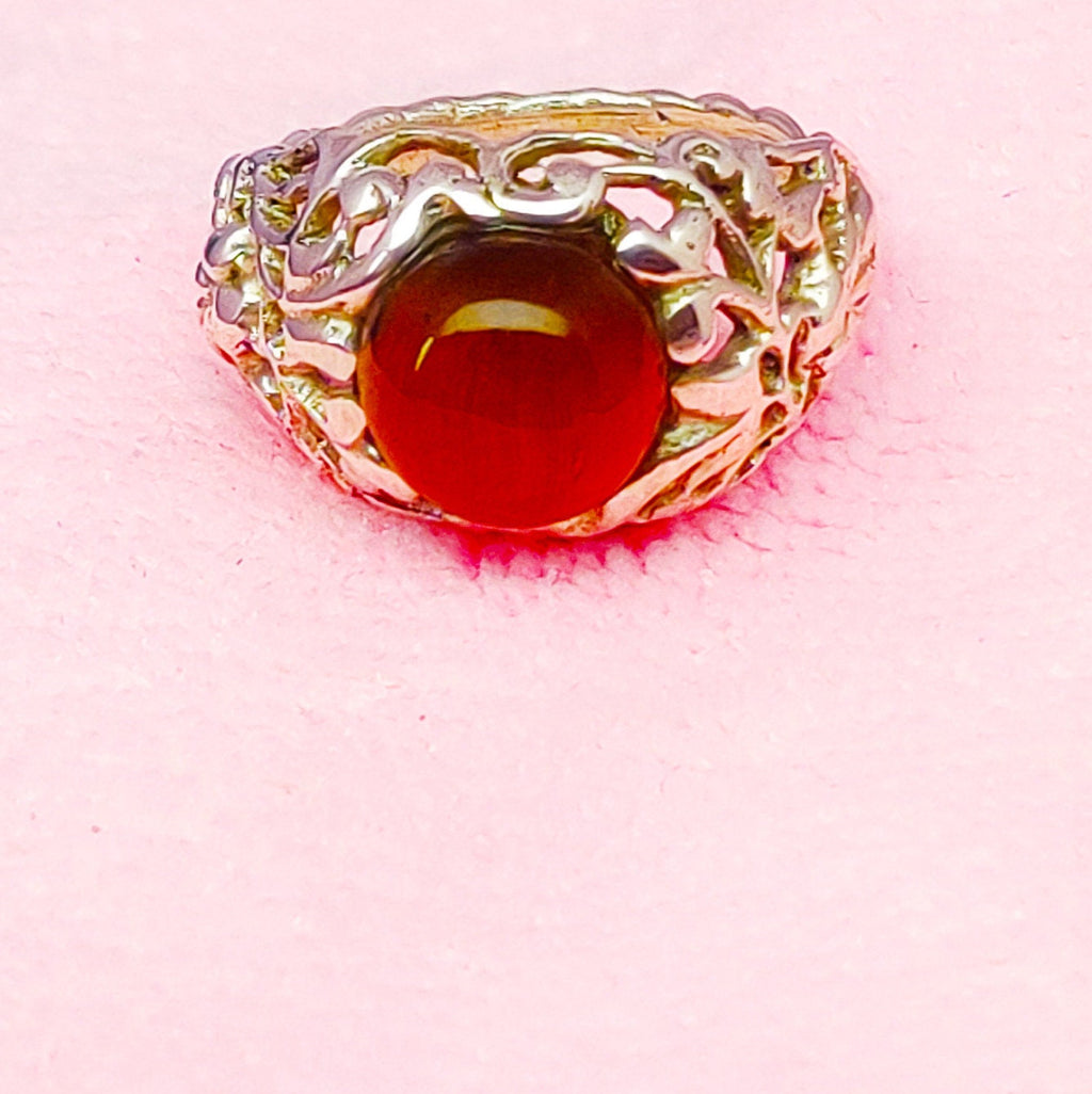 Sterling Silver Carnelian Stone Boho Ring