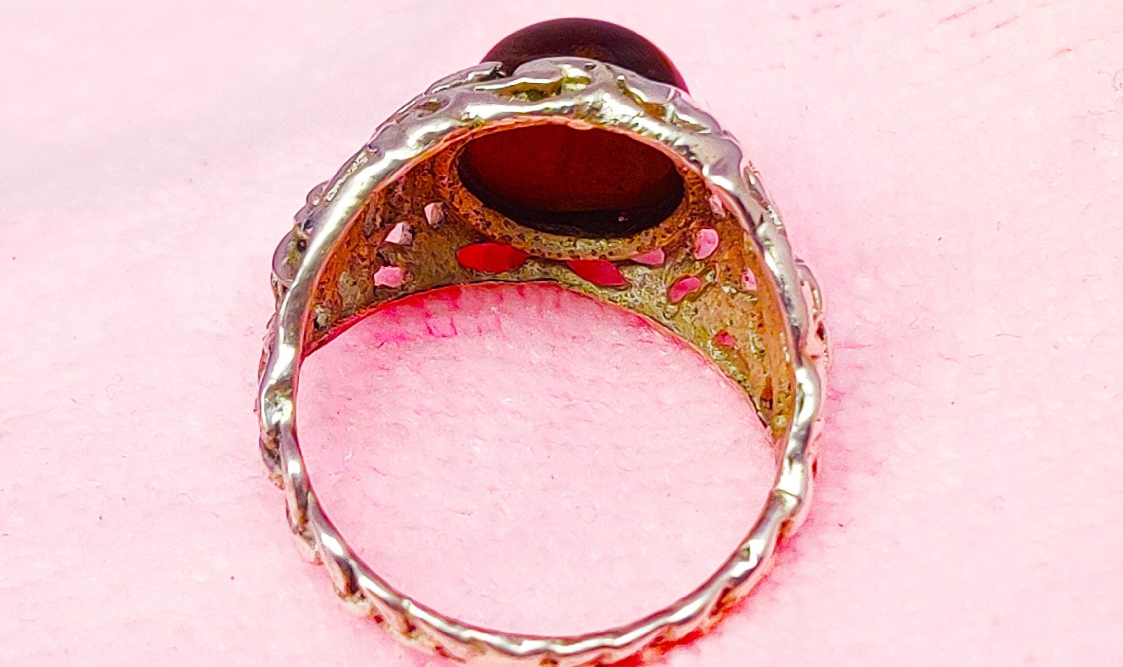 Sterling Silver Carnelian Stone Boho Ring