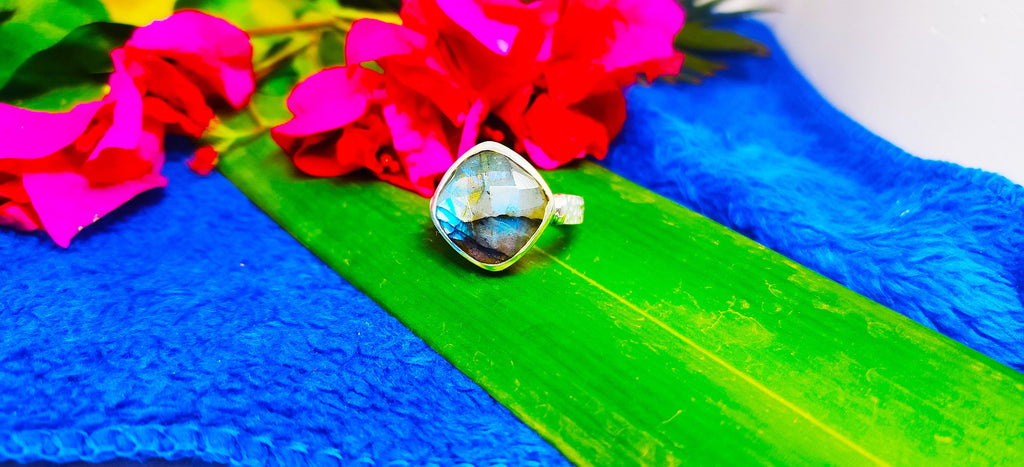 Sterling Silver Leborite Stone Ring
