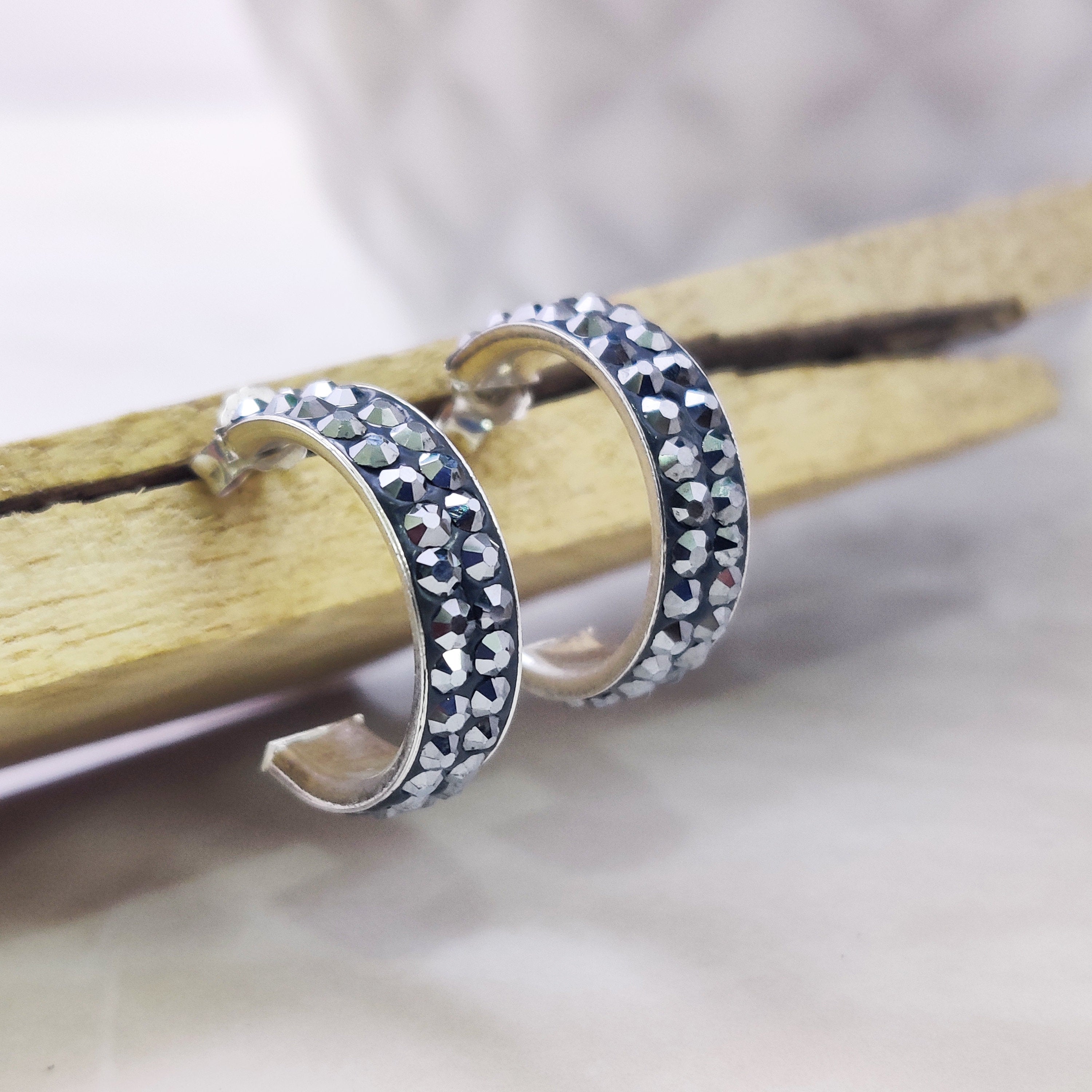 Natural Black Diamond Moissanite Boho Round Drop Earrings,Boho,Birth Month Stone Earrings 925 Sterling Solid Silver Earring,Gemstone Earring