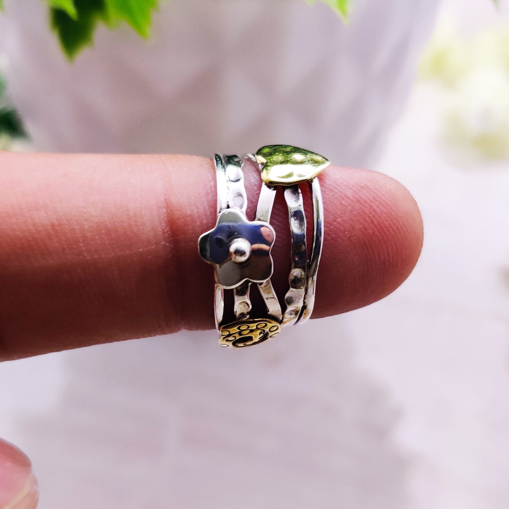 Sterling Silver Hammer Texture Boho Ring Ring Size 6