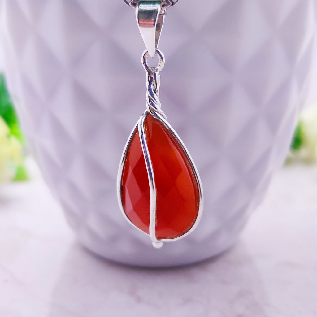 Sterling Silver Natural  Agate Cut Oval  Boho  Pendant