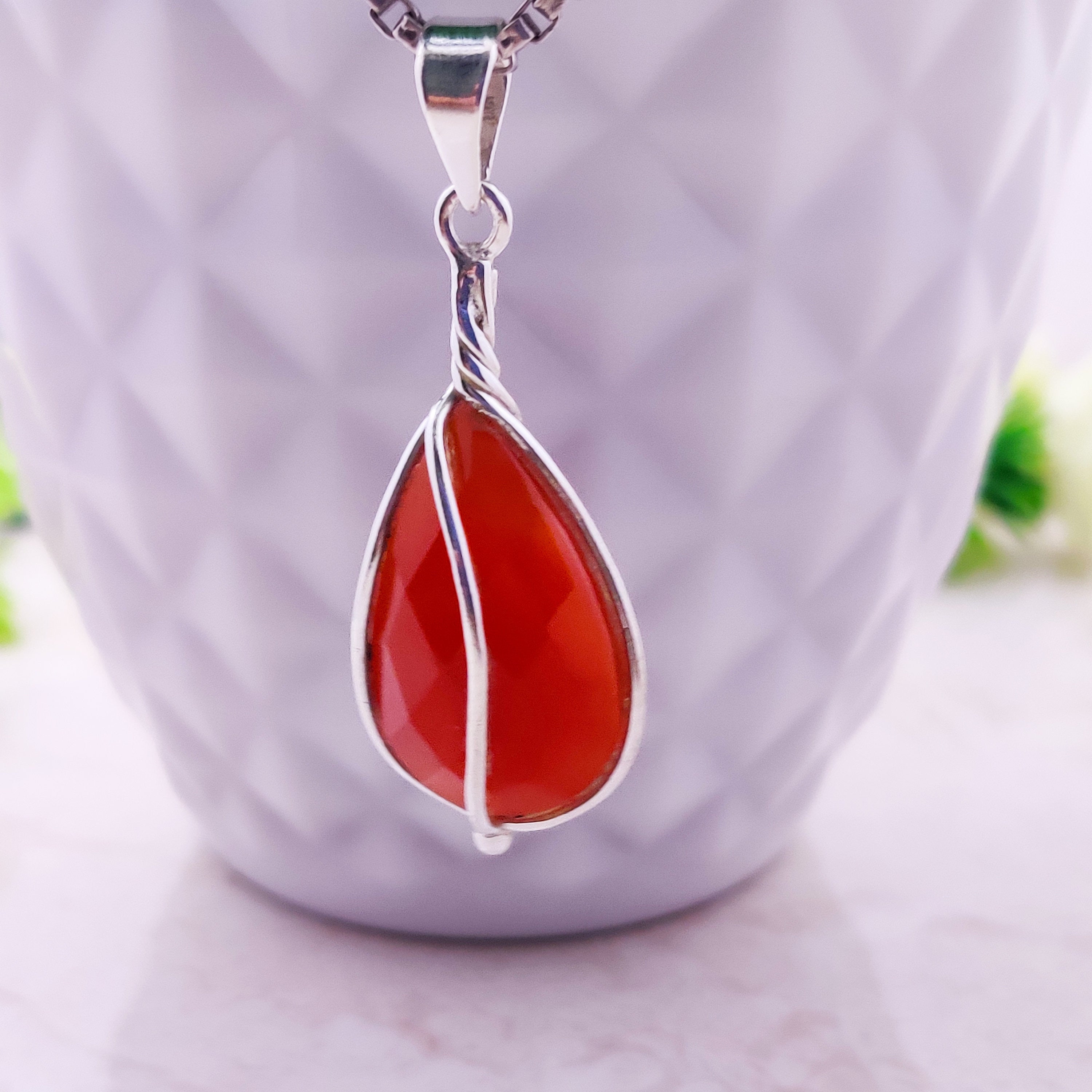 Sterling Silver Natural  Agate Cut Oval  Boho  Pendant